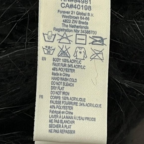 Black I Love H81 Faux Fur Sweater Vest Sz.L/G - Picture 5 of 9